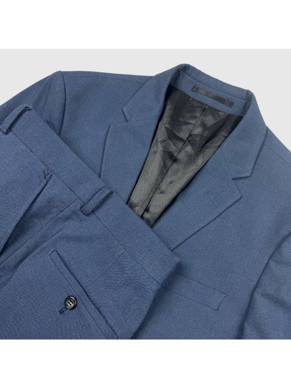 Lindbergh White Men's Polyester Blend 2 Piece Slim Fit Suit Blue • 36R